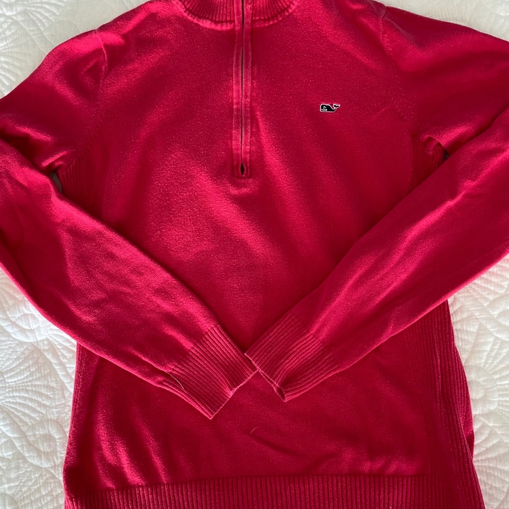 VGUC Vineyard Vines xs pink 1/4 zip sweater